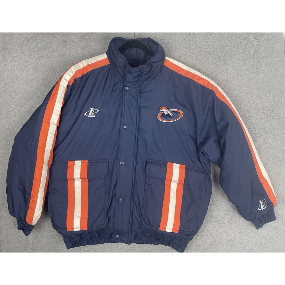 VTG 90s Logo Pro Line Authentic Denver Broncos Jacket Insulated Mens XL Blue